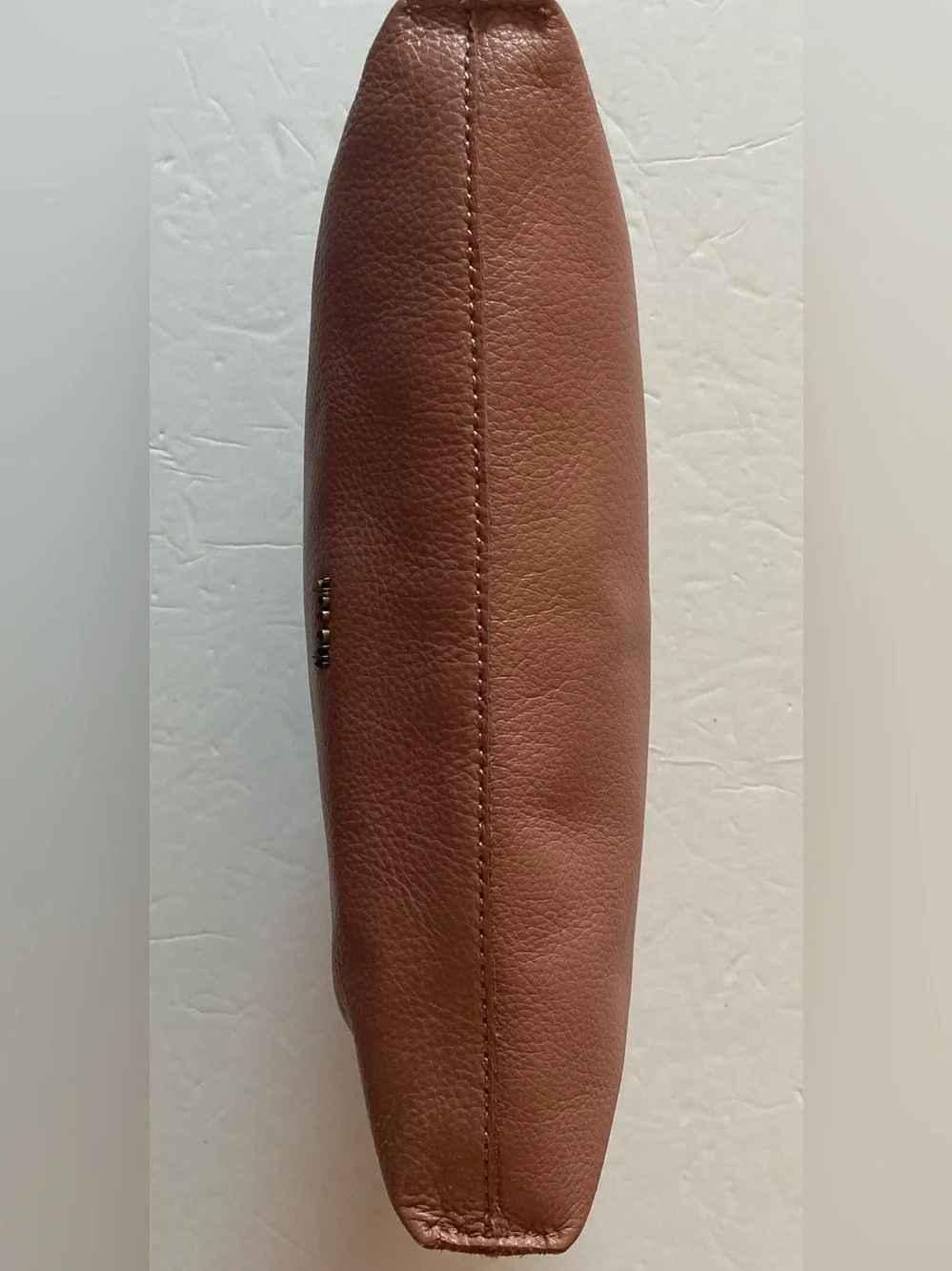The Sak coral lite pink Leather Cutout-Handle Crossbody Clutch Hand Stitched